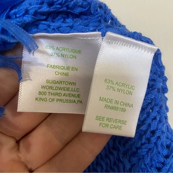 Lilly Pulitzer Blue Sleeveless Knit Top with Fringe - Picture 5 of 10